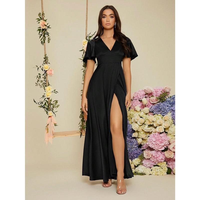 T9589 Aliexpress Amazon nuevo accesorios de vestido de boda transfronterizo manga elegante borde satén