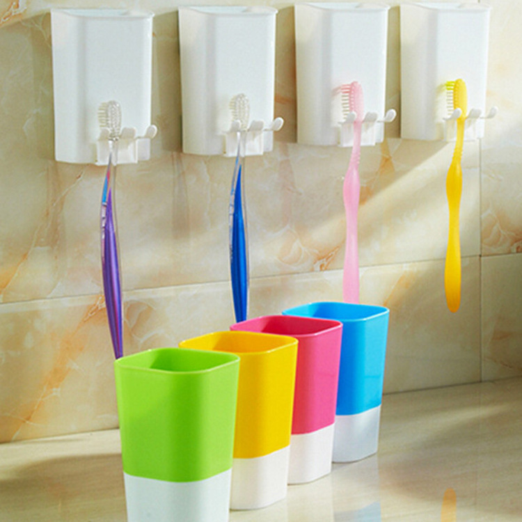 Adhesivo de fábrica bayoneta cepillo de dientes titular traje de lavado enjuague bucal taza de cepillo de dientes pasta de dientes estante de almacenamiento caja de cepillo de dientes