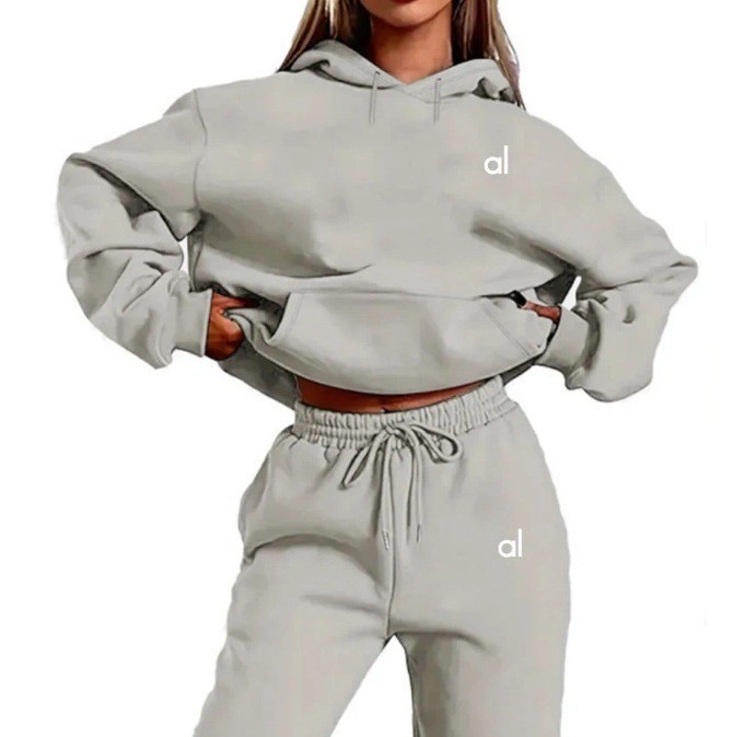 Conjunto de Sudadera con Capucha e Impresión para Mujer de Poliéster Manga Larga para Ocio