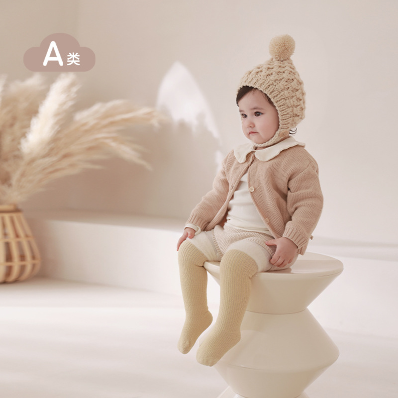 Calcetines recién nacidos sobre la rodilla en invierno, calcetines cálidas para bebés, calcetines de coral para niños y niñas, calcetines para bebés