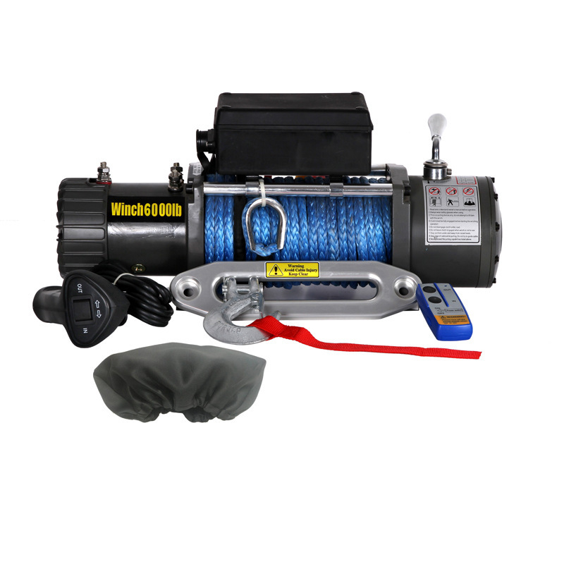 厂家直销12v/24v电动绞盘6000磅车载绞盘脱困自救绞盘