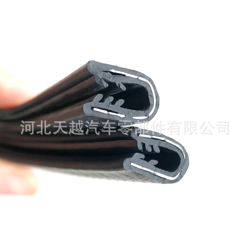 U型密封条龙骨钢带自夹紧密封条三元乙丙U型装饰条 15*10卡3mm