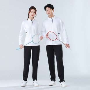2024 New Long Sleeve Badminton Suit Training Suit Autumn and Winter Adult Sports Group Out Men's and Women's Field Suit suit Printed