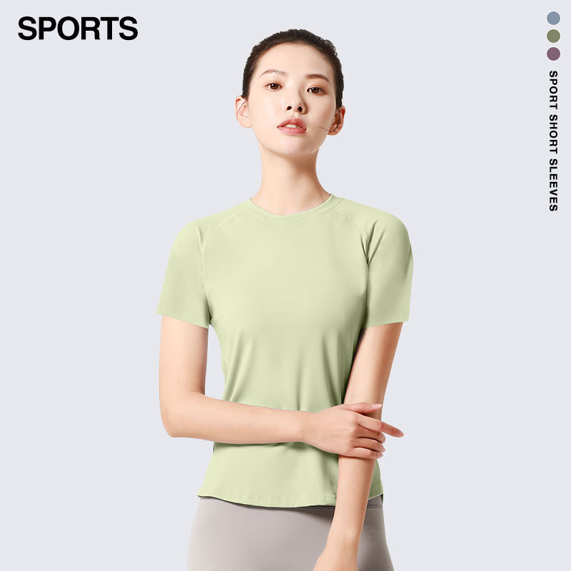 Juyitang メッシュスポーツ半袖整形胸とウエストを引き締める Tシャツラウンドステップヨガフィットネス半袖女性用|undefined