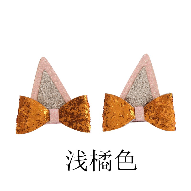 La horquilla de los niños nuevo lindo brillante gato oreja arco clip festival princesa partido tridimensional tocado de los niños