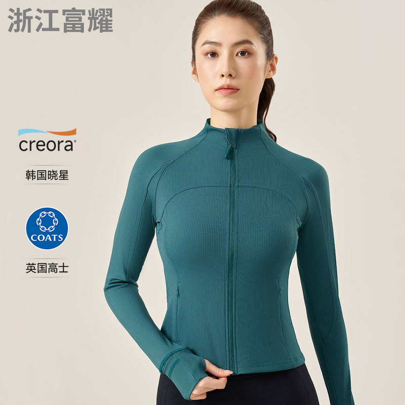 Casual Sports Yoga Jacket with Stand-Up Collar, Slim-Fit Long-Sleeve Running Top, Lulu Fitness Wear, Slim-Fit Yoga Clothing