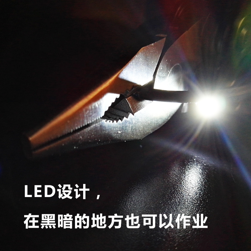 SQT Shunquan 2086 Alicates multifunción Combinación Alicates para herramientas Herramientas multiusos para exteriores Cuchillo plegable Alicates para cuchillos universales Lámpara LED