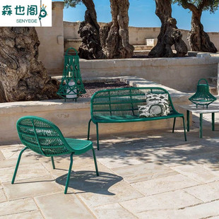 Outdoor Lazy Sofa Creative Balcony Lounge Chair Garden Rattan Open-Air Villa Indoor and Outdoor Sun Room Hotel Furniture