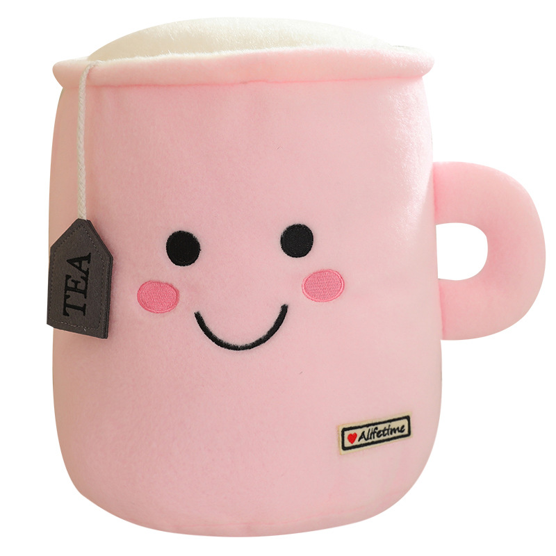 Taza de bebidas desmontable almohada de dibujos animados taza de té de leche muñeca
