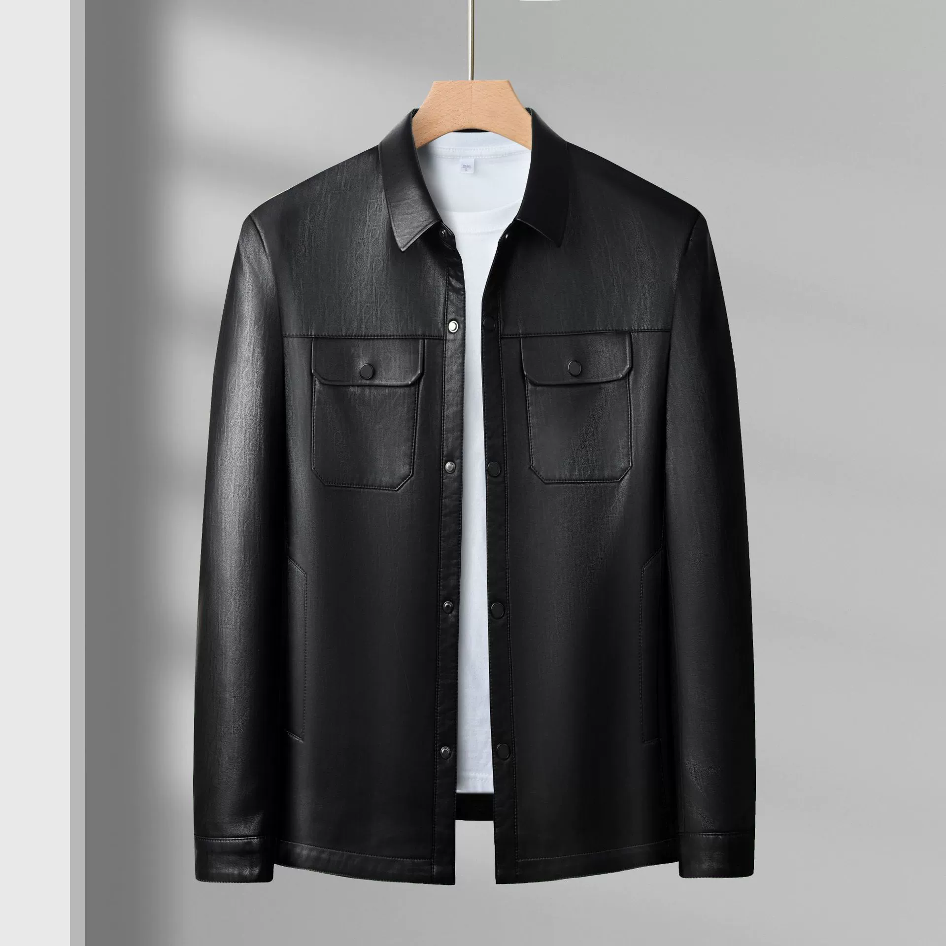 2025 мужская кожаная куртка из натуральной кожи для молодых и средних лет в корейском стиле, тонкая и красивая модная кожаная куртка, тонкая одинарная кожаная повседневная верхняя одежда