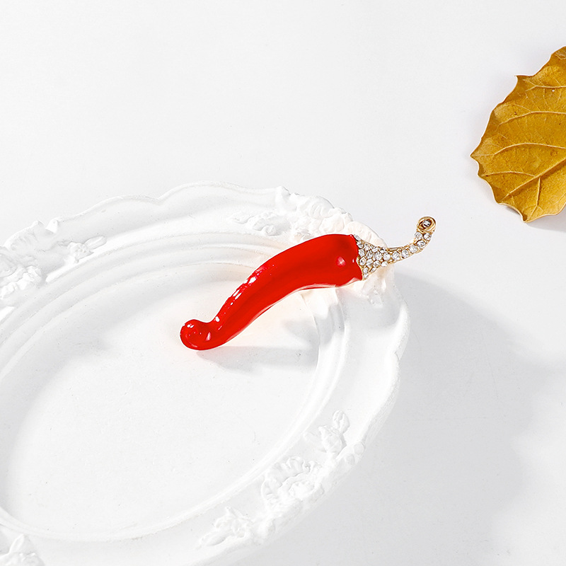 Simple Style Classic Style Pin Chili Zinc Alloy Enamel Unisex Brooches display picture 7