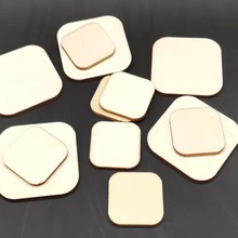 圆角正方形木板片diy手工制作模型材料绘画木质激光切割装饰木片