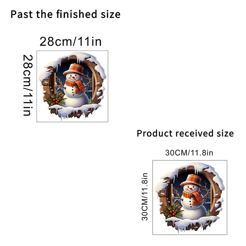 厂家昆尚品新款圣诞节3D破墙圣诞雪人自粘墙贴画客厅卧室装饰贴画|undefined