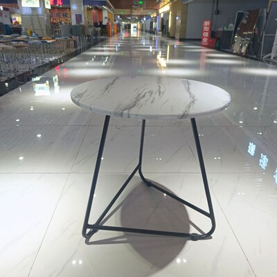 现代简约三脚架桌黑腿茶几角几边几洽谈桌小圆桌现代简约休闲桌阳