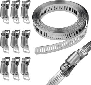 Baxcdyswe 300cm Schlauchschellen Set, 304 Edelstahl Einstell