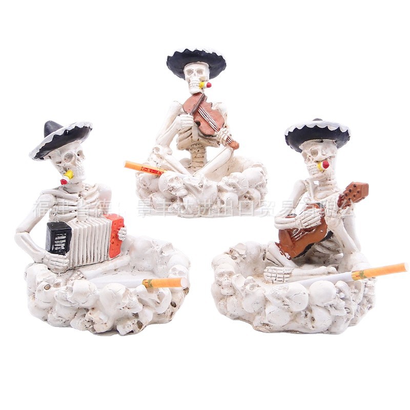 Cenicero de calavera de resina transfronteriza, regalo de cráneo personalizado, regalo de novio del día del padre, accesorios de Halloween