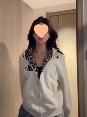 美式复古刺绣恶魔豹纹贴布连帽拉链卫衣2025秋季新款潮流男女外套