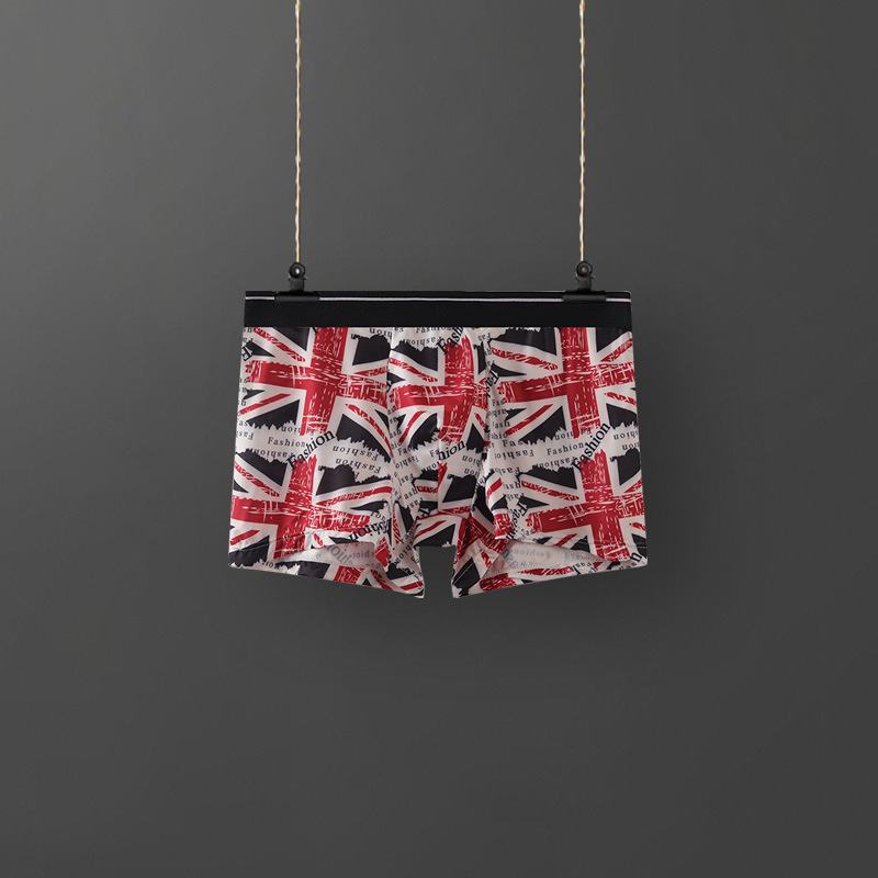 Ropa interior de los hombres de seda de hielo calzoncillos de los hombres verano transpirable cómodo moda personalidad Boxer shorts niños pantalones personalidad