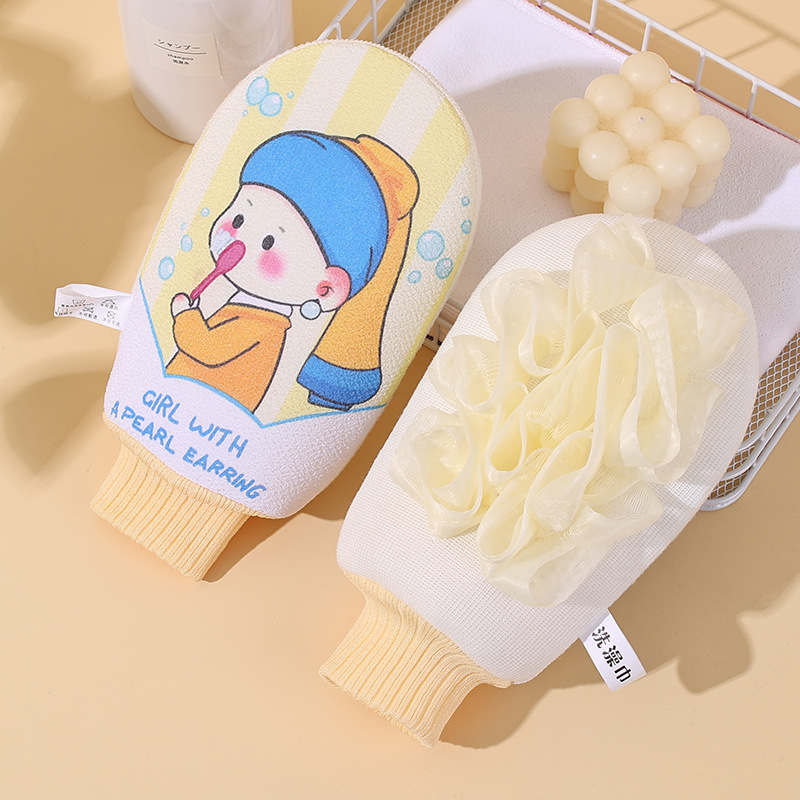 dibujos animados famosos flores de baño de doble cara guantes de goma espumosos para niños chicas lindas gigantes baños de barro baño doméstico bola de baño