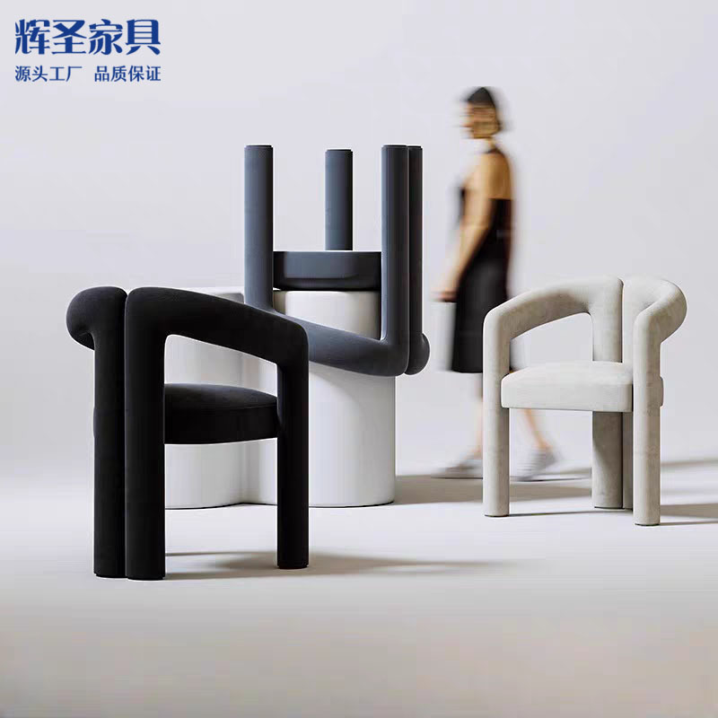 Designer Makeup Chair for Home Bedroom Girls High-End Light Luxury Internet Celebrity Dressing Table Stool Chair Cream Style Dining Chair