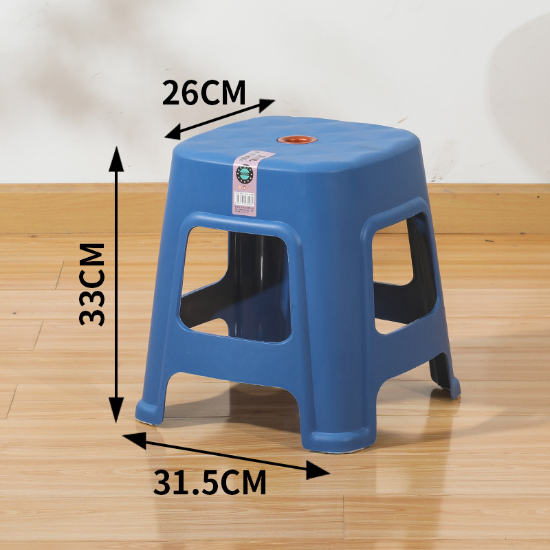 Taburete de plástico grueso taburete de mesa de comedor casero taburete cuadrado simple taburete económico taburete alto anti-deslizante silla para adultos taburete bajo