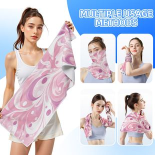 [Cold Technology] Running Sweat Wipe Quick-Drying Printed Towel Gym Outdoor Sweat-Absorbent Sunscreen Sports Towel