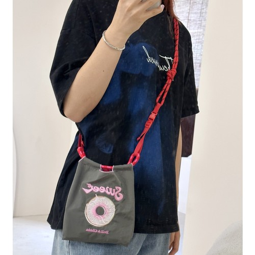 Gao Yuanyuan's same ball chain eco-friendly shopping bag nylon cloth embroidered flower handbag nylon shopping bag
