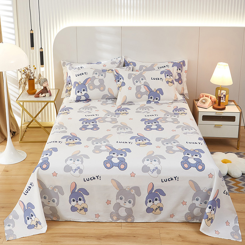 クラスA母子グレード綿100%プリント純綿ベッドシーツ小さな新鮮な学生ベッドシーツパッド寝具3点セット|undefined