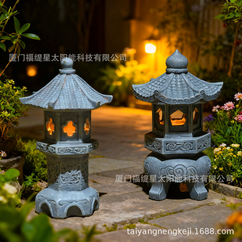 Chinese Zen Stone Palace Lantern Temple Courtyard Resin Decorative Lamp Stone Lamp Waterproof Outdoor Lawn Japanese Stone Tower Lamp Chinese Zen Stone Palace Lantern Temple Courtyard Resin Decorative Lamp Stone Lamp Waterproof Outdoor Lawn Japanese Stone Tower Lamp