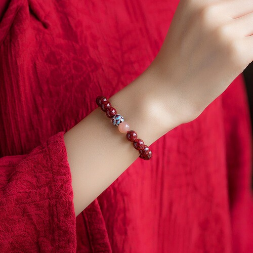 Factory-delivered cinnabar bracelet with high content of purple gold sand lotus commercial gift e-commerce live broadcast