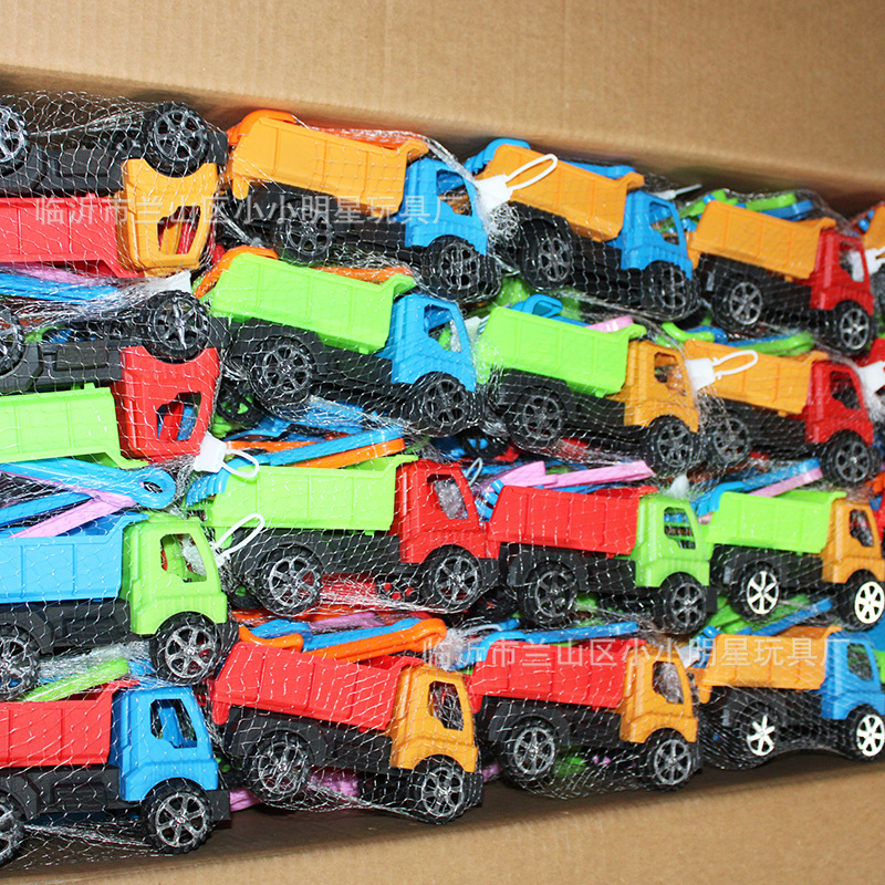 Children's Beach Toy Car Set with Net Bag, Construction Vehicle, Sand Digging Shovel, Sliding Wheelbarrow, Beach Cart, Export Toys