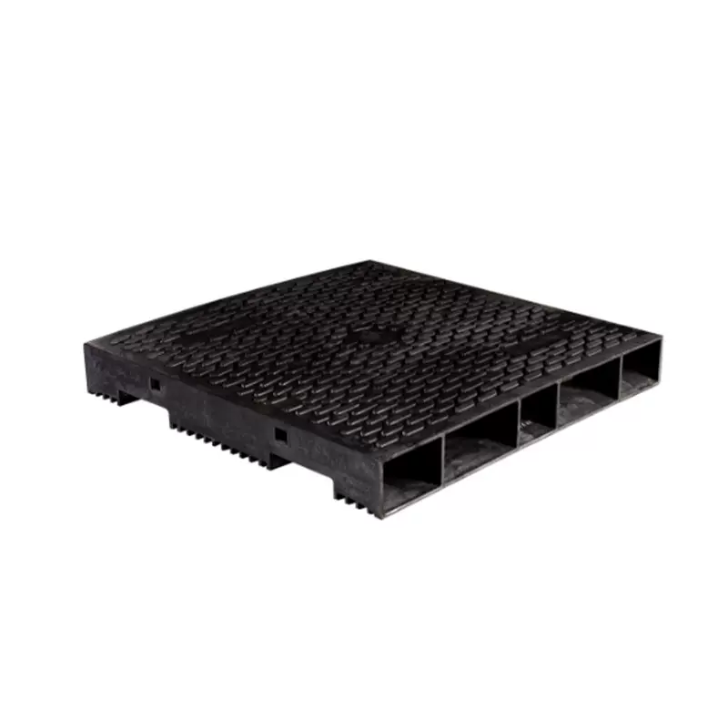 批发黑色塑料垫仓板1165可四向进叉防潮板卡板出口用塑料托盘