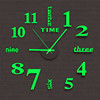 Modern simplicity luminous free punching hanging clock creative DIY wall sticker clock watch digital wall clock living room clock clock mute