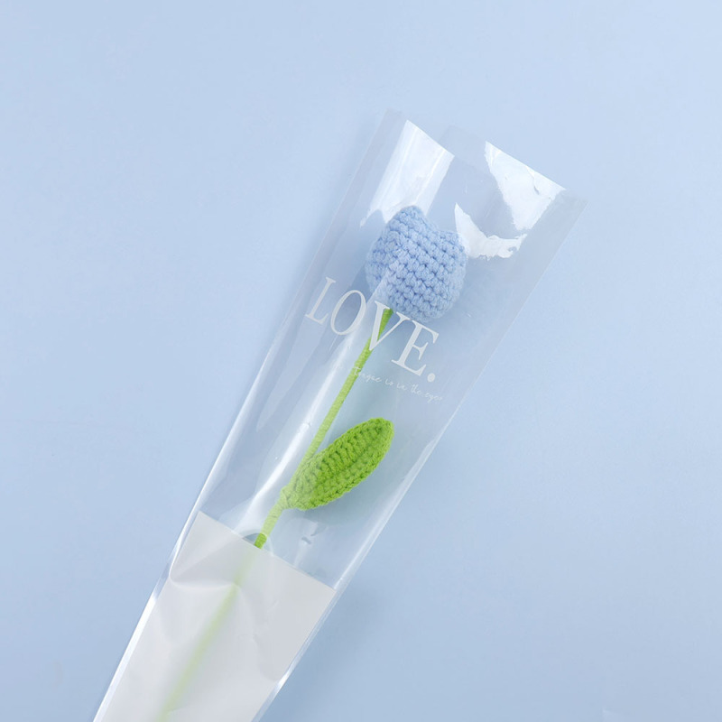 手工钩织仿真花束多彩毛线编织郁金香花枝创意装饰送女友闺蜜礼物|undefined