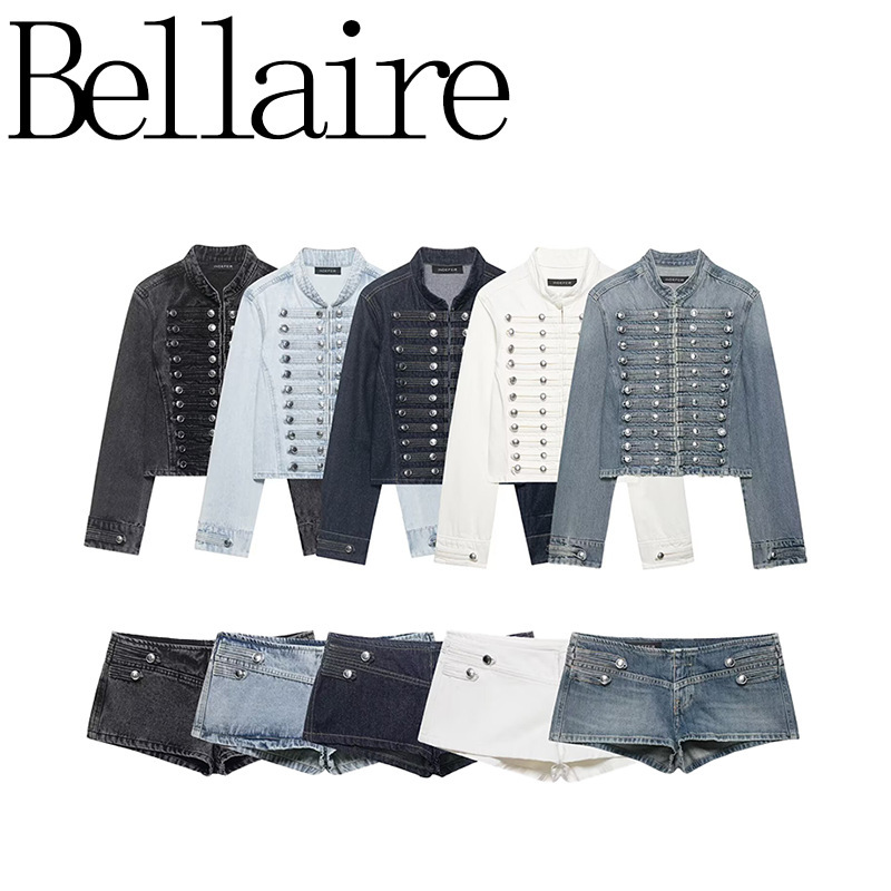 Za Foreign Trade Wholesale European and American Style French Women's Fashion Slim-Fit Denim Jacket and Shorts Set 0695074400 Za Foreign Trade Wholesale European and American Style French Women's Fashion Slim-Fit Denim Jacket and Shorts Set 0695074400