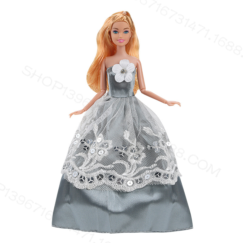 30cm muñeca medio paquete falda grande vestido de novia niña Casa de juego trailing falda grande al azar 10 unidades 5 unidades un paquete