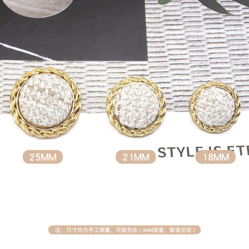 Metal covered cloth button coat sweater cardigan windbreaker jacket for women simple square round braided large button decoration