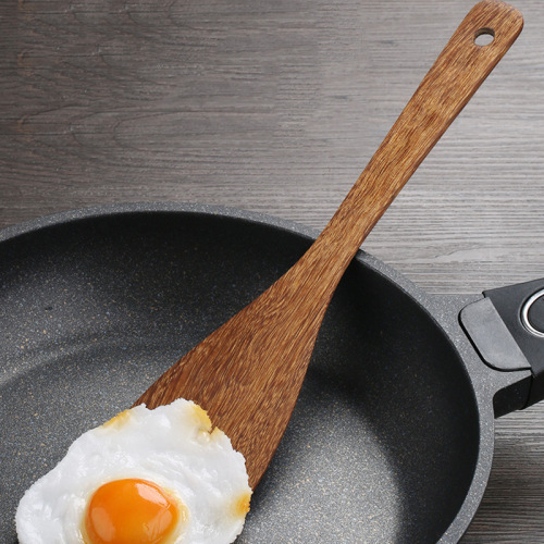 Chicken wing wood spatula, special paint-free spatula for non-stick pots, long-handled soup spoon, wooden rice spoon, high temperature resistant wooden complete set of kitchen utensils