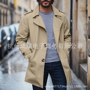 Independent Station 25 New Windbreaker Men's Suit Collar Business Casual British Style Versatile One Piece Drop Shipping