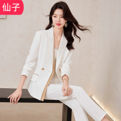 白いスーツスーツの女性の秋のファッション気質ホストフォーマルスーツ作業服クロスボーダーアマゾン売れ筋