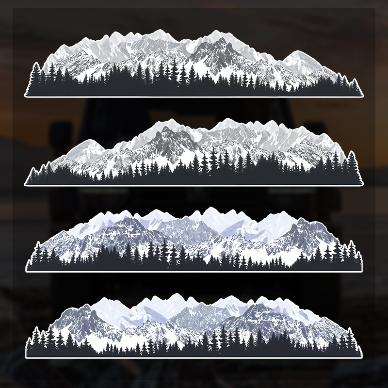 Creative Scratch-Covering Car Stickers for Foreign Trade, Snow Mountain Range Design, Windshield Off-Road Outdoor Decoration, Rv Stickers Creative Scratch-Covering Car Stickers for Foreign Trade, Snow Mountain Range Design, Windshield Off-Road Outdoor Decoration, Rv Stickers