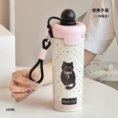 浮球卡通316不锈钢保温杯女生大容量便携吸管杯600毫升【小大人】