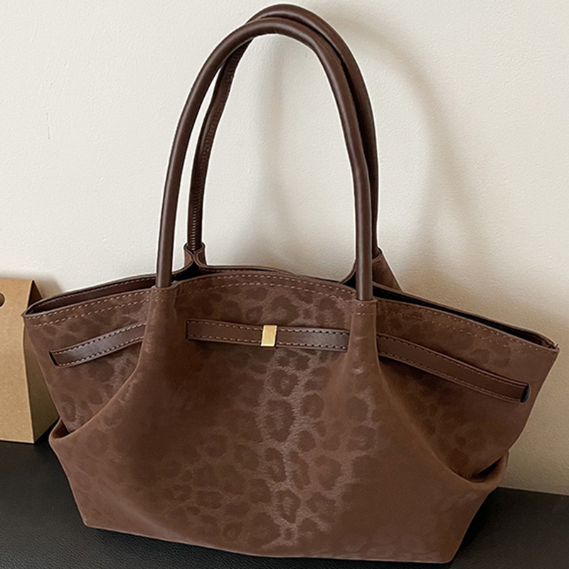 Casual Large Capacity Bag Women's 2025 Autumn New Retro Suede Portable Tote Bag Commuting Shoulder Bag