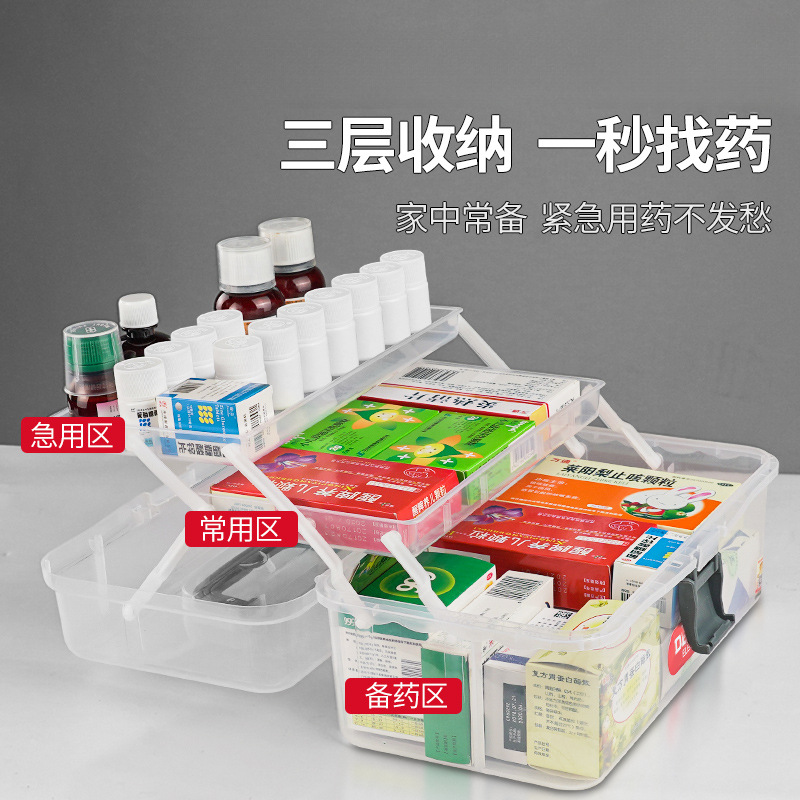 Caja de medicina de Delisie, caja de almacenamiento de medicamentos para el hogar, caja de almacenamiento de medicamentos, caja de herramientas de artesano para el hogar