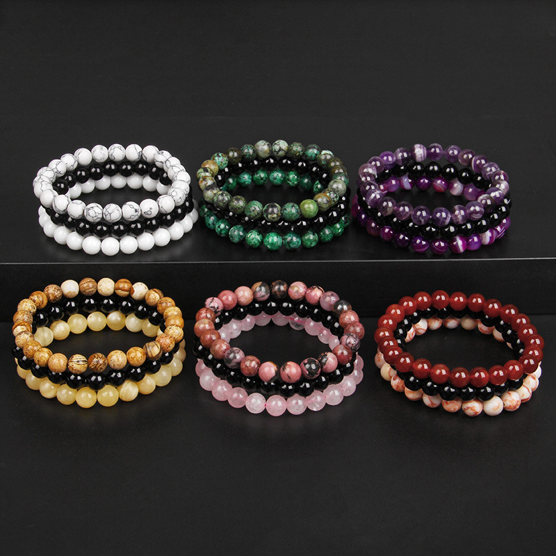 Fashion Marble Crystal Beaded Bracelets 1 Piece