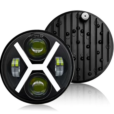Cross-border LED headlight X-type aperture 5.75inch LED headlight modification for off-road vehicle lights Harley motorcycle headlamp