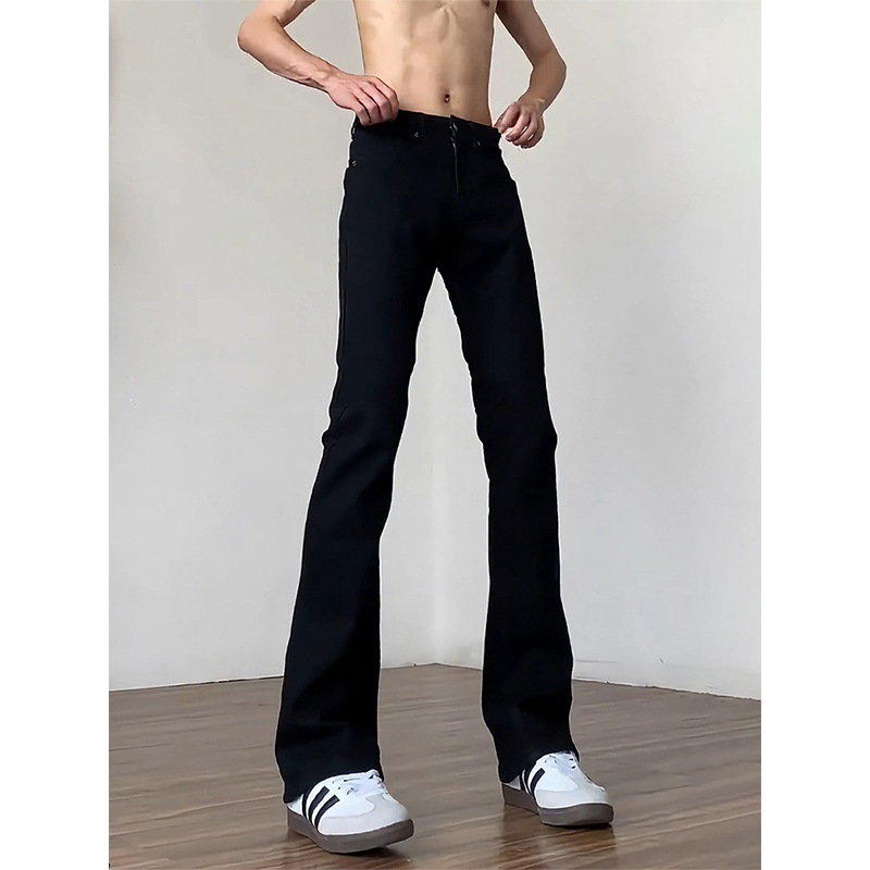 All-Match Machete Micro Jeans Men's Summer Lacquer Pants American Style High Street Slim-Fit Slimming Straight Pants