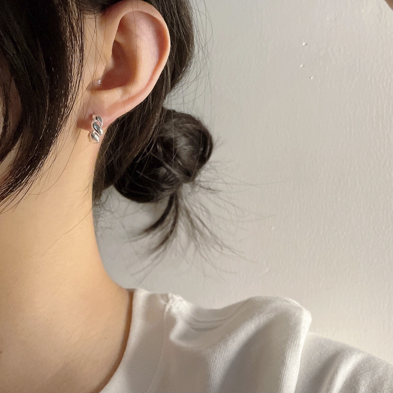 Hoop Earrings, Earrings, Ear Studs Classification 1 Pair Quantity 1 Pair 18K Gold Plated Silver Plated 925 Sterling Silver Geometric Spiral Hoop Earrings Earrings Ear Studs