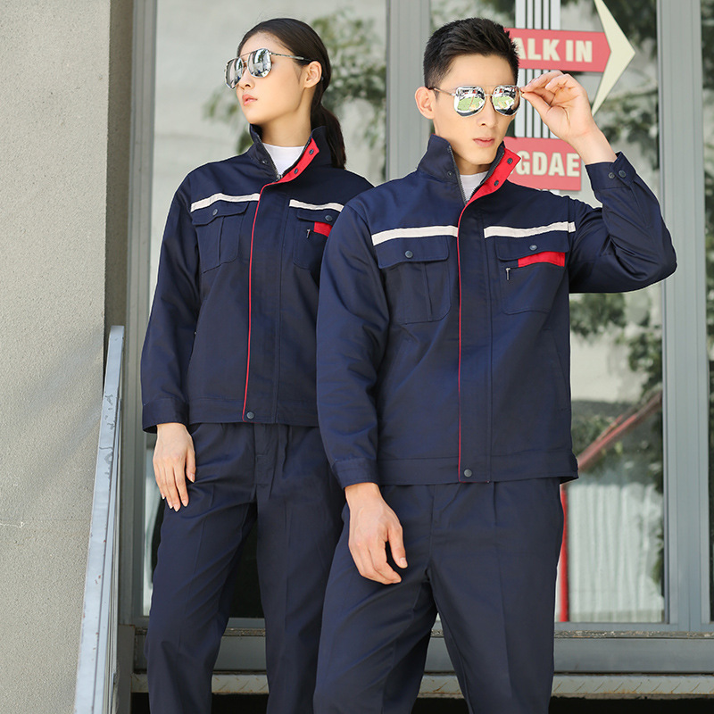 ポリエステル綿作業服男女春秋長袖双反射条工服工場工場建築作業服労働保護服ロット|undefined