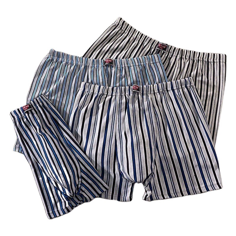 Мужское нижнее белье, свободные полосатые брюки, оптовая продажа, высокая талия плюс увеличение жира у боксеров среднего и пожилого возраста